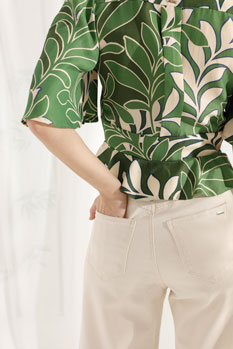 Krem farmerke širokih nogavica Tiffany Production